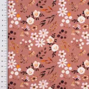 SCHÖNER LEBEN. Stoff Canvas Baumwollstoff Digital Small Flowers blush rosa 1,40m Br, atmungsaktiv