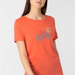 SUPER.NATURAL Print-Shirt Merino T-Shirt W LOVELY BIKE TEE formstabiler Merino-Materialmix