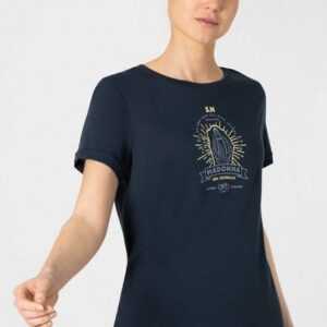 SUPER.NATURAL Print-Shirt Merino T-Shirt W SANTO PATRONA TEE pflegeleichter Merino-Materialmix