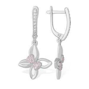 Secretforyou Paar Ohrhänger Ohrhänger Ohrringe Creolen 925 Silber Zirkonia Echtschmuck, Geburtstag, Hochzeit, Ostern, Weihnachten, Damen Silberschmuck