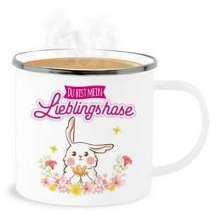 Shirtracer Becher Du bist mein Lieblingshase, Stahlblech, Geschenke für Ostern