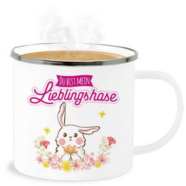 Shirtracer Becher Du bist mein Lieblingshase, Stahlblech, Geschenke für Ostern