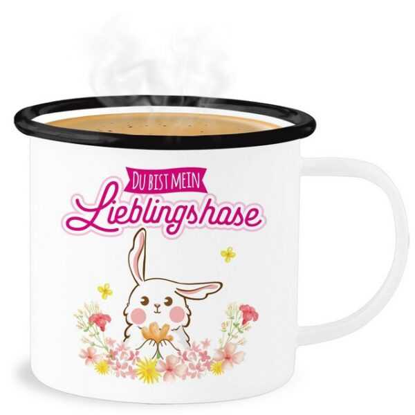 Shirtracer Becher Du bist mein Lieblingshase, Stahlblech, Geschenke für Ostern