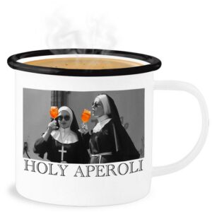 Shirtracer Becher Holy Aperol Holy Aperoli Holy Spritz Mädelsabend Ladies Night, Stahlblech, Karneval und Fasching Deko