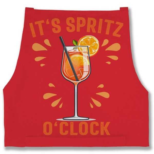 Shirtracer Kochschürze Its Spritz o Clock Lustiges Geschenk Aperol Spritz Kostüm Fasching Ape, (1-tlg), Karneval & Fasching