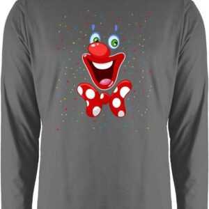 Shirtracer Rundhalsshirt Clown Gesicht Karneval Kostüm Clownkostüm Witziges Karneval & Fasching