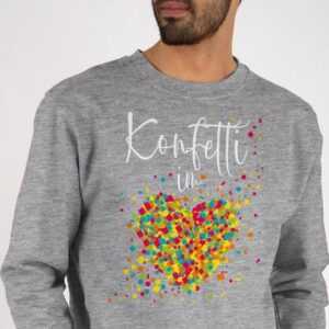 Shirtracer Sweatshirt Konfetti im Herzen Kalligrafie - Happy with Konfetti - Karneval Outfit - Sweatshirt Damen & Herren Pullover (1-tlg) karnaval kostum fur kinder - carnival costume for children