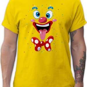 Shirtracer T-Shirt Clown Gesicht Kostüm Karneval Clownkostüm Lustig Fasching Karneval & Fasching