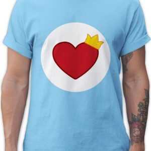 Shirtracer T-Shirt Glücksbär Herz Krone König Liebe Valentinstags Geschenk Karneval & Fasching