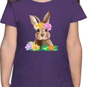 Shirtracer T-Shirt Hase mit Blumen Geschenk Ostern