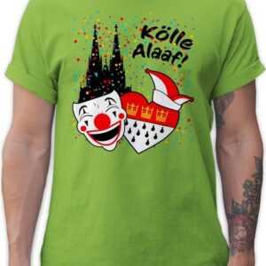 Shirtracer T-Shirt Kölle Alaaf Kostüm Köln Karneval Wappen Jeck Rut Wiees Narren Kölsche Karneval & Fasching