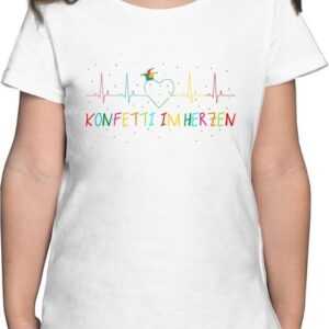 Shirtracer T-Shirt Konfetti im Herzen Herzschlag Fasching Karneval & Fasching