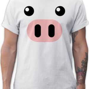 Shirtracer T-Shirt Schwein Kostüm - Schweinchen Schweine Sau Ferkel Pig Schweinebau - Karneval Outfit - Herren Premium T-Shirt schwein shirt männer - t-shirt herren pig - schweinekostüm