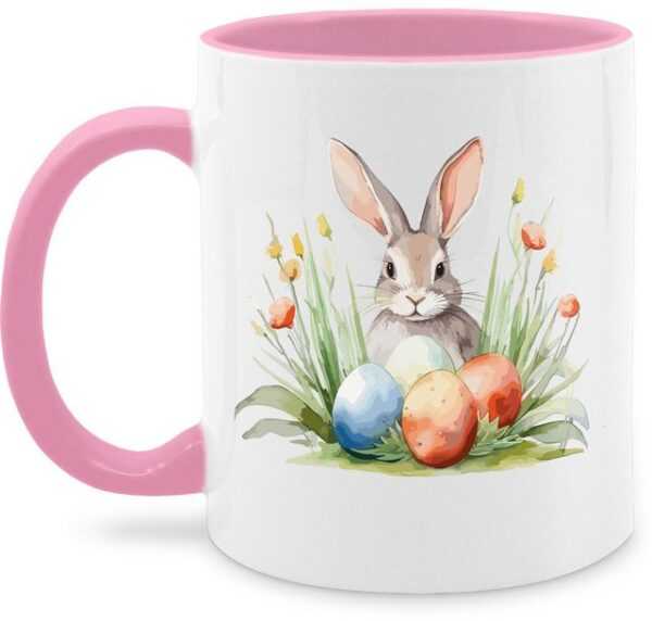 Shirtracer Tasse Hase mit Ostereiern, Keramik, Geschenke für Ostern