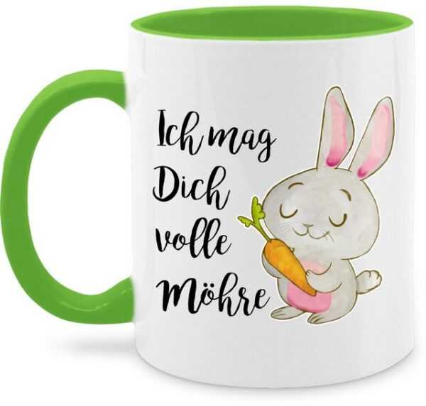 Shirtracer Tasse Ich mag dich volle Möhre Aquarell schwarz, Keramik, Geschenke für Ostern