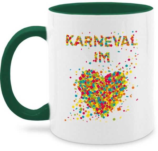 Shirtracer Tasse Karneval im Herzen, Keramik, Karneval und Fasching Deko