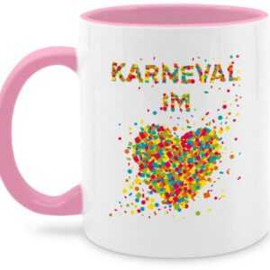 Shirtracer Tasse Karneval im Herzen, Keramik, Karneval und Fasching Deko