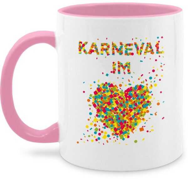 Shirtracer Tasse Karneval im Herzen, Keramik, Karneval und Fasching Deko