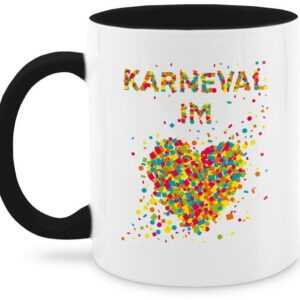 Shirtracer Tasse Karneval im Herzen, Keramik, Karneval und Fasching Deko