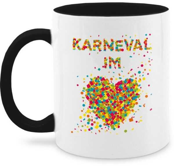 Shirtracer Tasse Karneval im Herzen, Keramik, Karneval und Fasching Deko