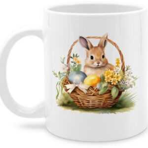 Shirtracer Tasse Osterhase Fröhlich Niedlicher Osterhase, Keramik, Geschenke für Ostern