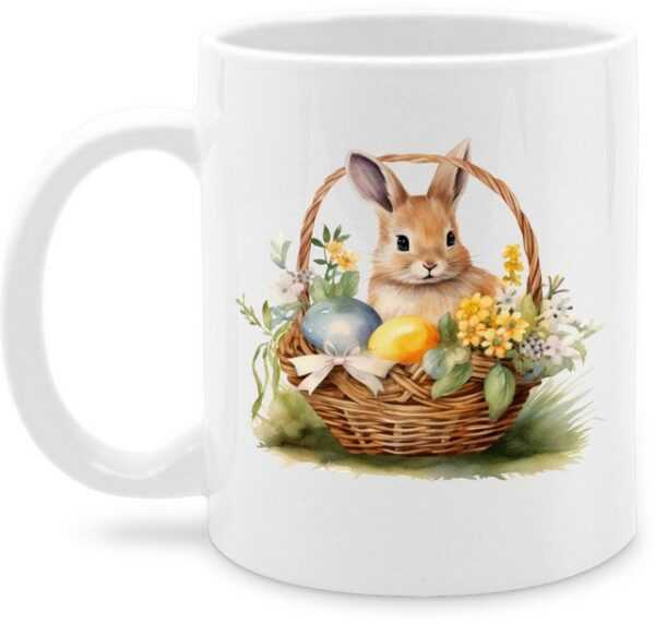 Shirtracer Tasse Osterhase Fröhlich Niedlicher Osterhase, Keramik, Geschenke für Ostern