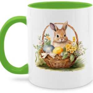 Shirtracer Tasse Osterhase Fröhlich Niedlicher Osterhase, Keramik, Geschenke für Ostern