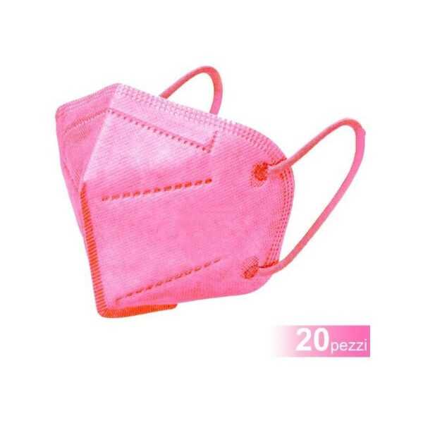 Trade Shop Traesio - 20 FFP2 schutzmasken ohne ventil mini rosa mädchenfarbe