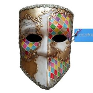 Venezia Originale Verkleidungsmaske Venezianische handgemachte Bauta Karnevalsmaske Deko Venedig Maske 1, Handgefertigt, Handbemalt, Maskenball, Opernball, Karneval, Halloween