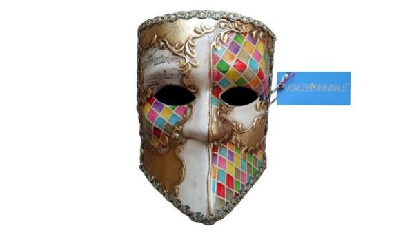 Venezia Originale Verkleidungsmaske Venezianische handgemachte Bauta Karnevalsmaske Deko Venedig Maske 1, Handgefertigt, Handbemalt, Maskenball, Opernball, Karneval, Halloween