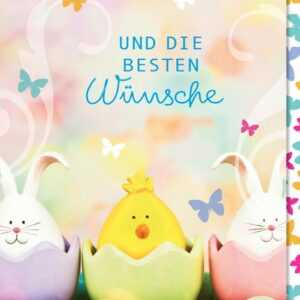 Verlag Dominique Grußkarten Ostern - Karte mit Umschlag - Hase und Küken im Ei