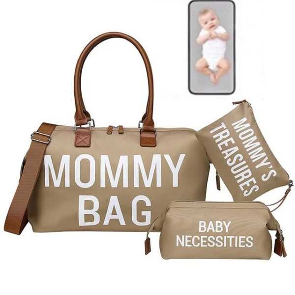 WISHDOR Wickeltasche Krankenhaus Mama Tasche Krankenhaustaschen Mommy Bag Wickelunterlage (Mit 2 Tasche, Baby-Wickeltasche, mit Griff), Multifunktional Reisetasche für Mama Papa und Jungen Mädchen