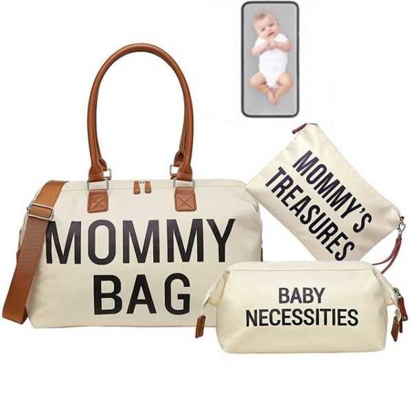 WISHDOR Wickeltasche Krankenhaus Mama Tasche Krankenhaustaschen Mommy Bag Wickelunterlage (Mit 2 Tasche, Baby-Wickeltasche, mit Griff), Multifunktional Reisetasche für Mama Papa und Jungen Mädchen