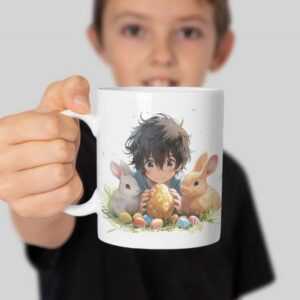 WS-Trend Tasse Anime Osterhase Ostereier Ostern Kaffeetasse Teetasse Geschenkidee, Keramik