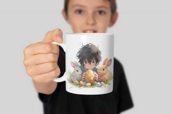 WS-Trend Tasse Anime Osterhase Ostereier Ostern Kaffeetasse Teetasse Geschenkidee, Keramik