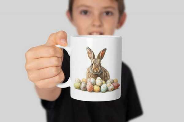 WS-Trend Tasse Osterhase Ostereier Ostern Kaffeetasse Teetasse Geschenkidee, Keramik