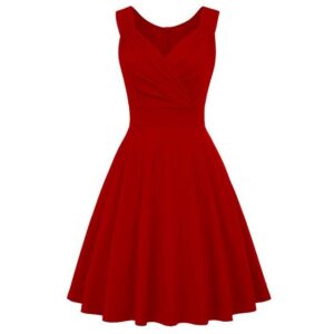 ZWY A-Linien-Kleid A-Linien-Kleid,cocktailkleid damen,rockabilly kleider damen rot (Anlass: Hochzeit, Festival, Party, Geschenk) Bequemes Kleid für Partys, Bälle, Geburtstage, Karneval