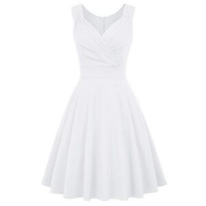 ZWY A-Linien-Kleid kleider damen weiß,sommerkleid damen,A-Linien-Kleid,knielang (Anlass: Hochzeit, Festival, Party, Geschenk) Bequemes Kleid für Partys, Bälle, Geburtstage, Karneval