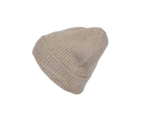 Zwillingsherz Strickmütze Zwillingsherz Damen Mütze Beanie aus 100 % Kaschmir Breiter Umschlag