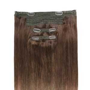 hair2heart Echthaar-Extension Premium Flip in Extensions #4/77 Mittelbraun Intensiv 60cm