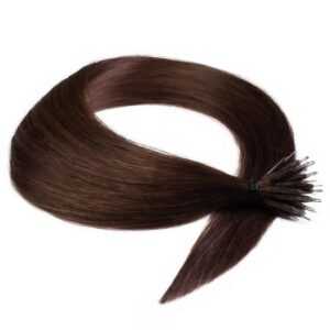 hair2heart Echthaar-Extension Premium Nanoring Extensions #4/77 Mittelbraun Intensiv 60cm