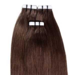 hair2heart Echthaar-Extension Premium Tape Extensions #4/77 Mittelbraun Intensiv 60cm