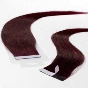 hair2heart Echthaar-Extension Tape Extensions glatt #55/66 Hellbraun Violett 60cm