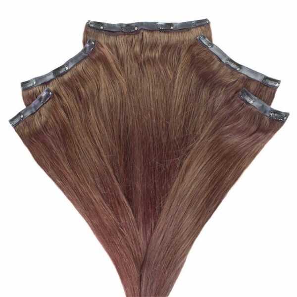 hair2heart Echthaar-Extension Volumen Clip Extensions #4/77 Mittelbraun Intensiv 60cm