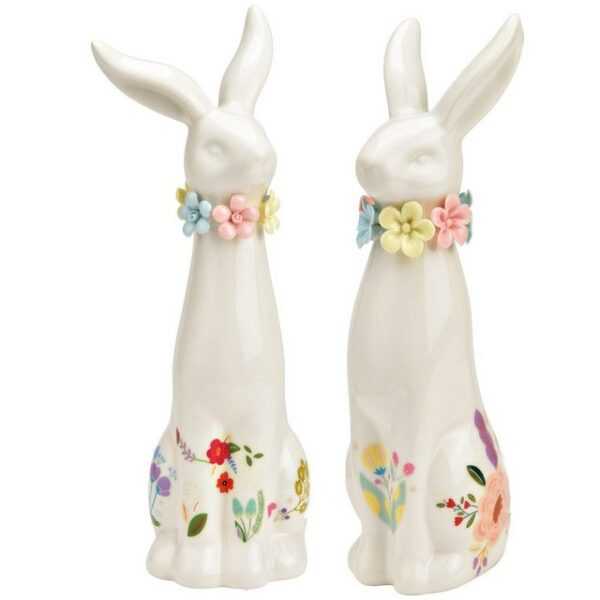 matches21 HOME & HOBBY Dekofigur Osterhasen Set Osterdeko Porzellan Deko Ostern 23 & 30 cm (2 St)