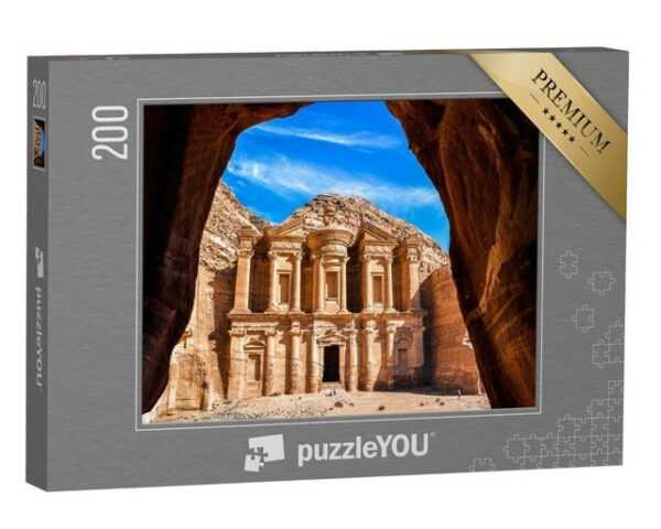 puzzleYOU Puzzle Blick aus einer Höhle des Ad Deir-Klosters, Petra, 200 Puzzleteile, puzzleYOU-Kollektionen Naher Osten