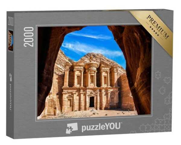 puzzleYOU Puzzle Blick aus einer Höhle des Ad Deir-Klosters, Petra, 2000 Puzzleteile, puzzleYOU-Kollektionen Naher Osten