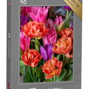 puzzleYOU Puzzle Bunter Blumenstrauß aus Tulpen an Ostern, 48 Puzzleteile, puzzleYOU-Kollektionen Blumen