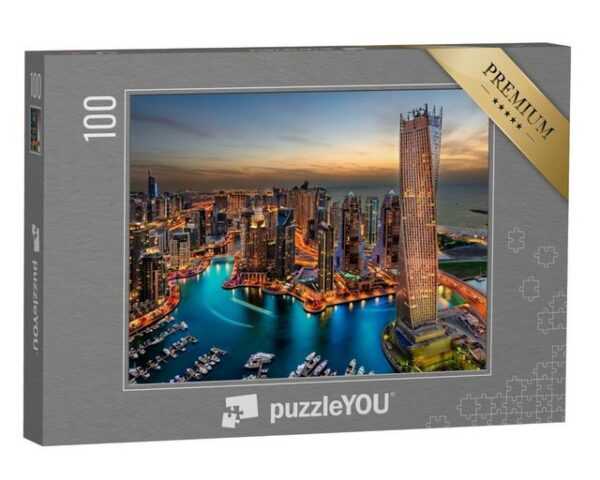 puzzleYOU Puzzle Die Schönheit des Hafens nur von oben, 100 Puzzleteile, puzzleYOU-Kollektionen Dubai, Skylines, Naher Osten, Städte Weltweit