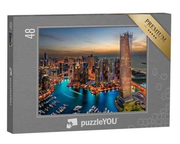 puzzleYOU Puzzle Die Schönheit des Hafens nur von oben, 48 Puzzleteile, puzzleYOU-Kollektionen Dubai, Skylines, Naher Osten, Städte Weltweit